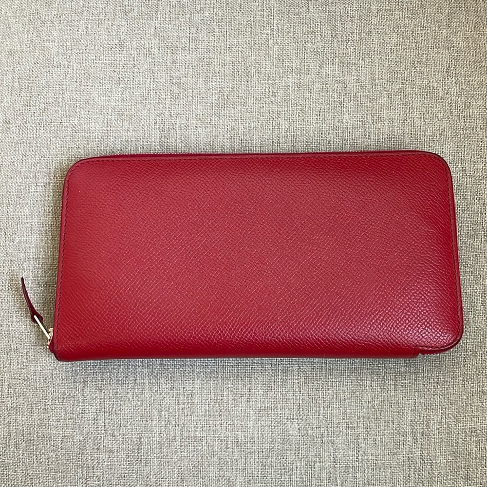 Hermes | Epsom Azap Classique Leather Long Wallet Full Zip Silver Hardwa…